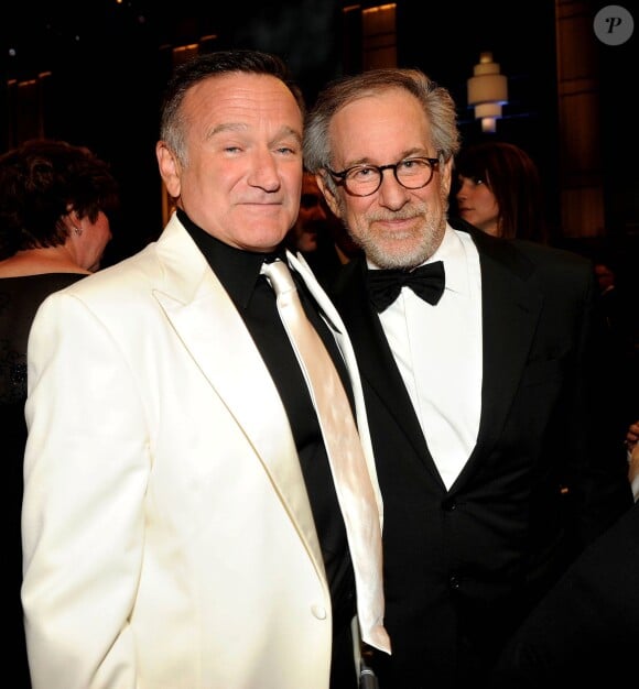 Robin Williams et Steven Spielberg lors de la soirée en l'honneur de Mike Nichols le 10 juin 2010