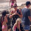 Le top model Kate Moss en vacances à Formentera, en Espagne. Le 12 août 2014.
