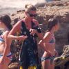 Kate Moss, sa fille Lila Grace et son mari Jamie Hince profitent de vacances à Formentera. Le 12 août 2014.