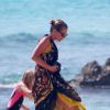 Kate Moss, sa fille Lila Grace et son mari Jamie Hince profitent de vacances à Formentera. Le 12 août 2014.