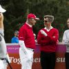 Le prince Frederik de Danemark participait le 13 août 2014 au tournoi pro-am de l'open de golf Made in Denmark, dont il est le parrain, au Himmerland Golf and Spa Resort