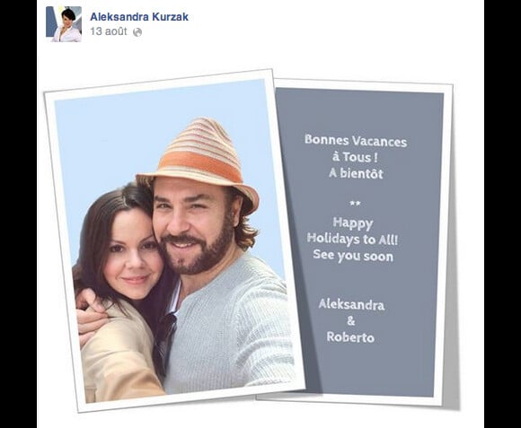 Roberto Alagna et sa compagne Aleksandra Kurzak, jeunes parents d'une petite Malèna née le 29 janvier 2014, vous souhaitent de bonnes vacances !