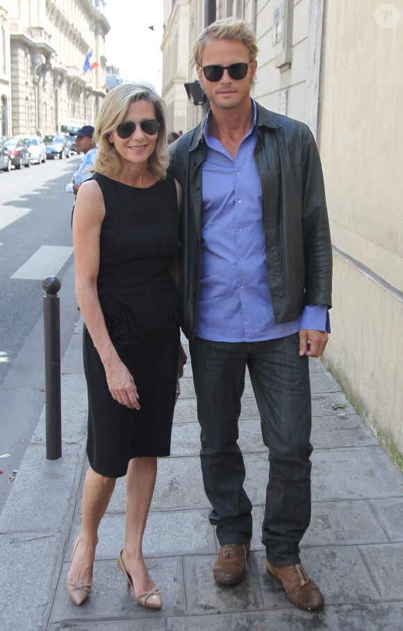 Claire Chazal et Arnaud Lemaire lors du défilé Dior à PAris, le 4 juillet 2011. 
