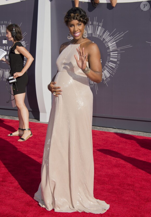 Kelly Rowland, enceinte, lors des MTV VMA 2014 à Los Angeles, le 24 août 2014.