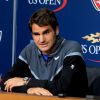 Roger Federer lors d'une conférence avant l'ouverture de l'US Open à Flushing Meadows, le 23 août 2014 à New York