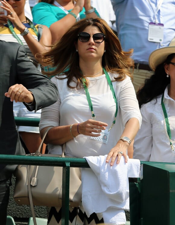 Mirka Federer au All England Lawn Tennis and Croquet Club in Wimbledon, lors du second jour du tournoi de Wimbledon, le 24 juin 2014