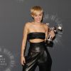 Miley Cyrus (habillée en Alexandre Vauthier) lors de la cérémonie des MTV Video Music Awards à Inglewood. Le 24 août 2014.