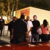 Chris Brown quitte le 1OAK à l'issue de sa soirée, interrompue par plusieurs coups de feu. West Hollywood, le 24 août 2014.