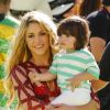 La chanteuse Shakira et son fils Milan - La chanteuse Shakira, son compagnon Gerard Piqué et leur fils Milan lors de la finale de la coupe du monde de la FIFA 2014 Allemagne-Argentine à Rio de Janeiro, le 13 juillet 2014.