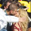 La chanteuse Shakira et son compagnon Gerard Piqué - La chanteuse Shakira, son compagnon Gerard Piqué et leur fils Milan lors de la finale de la coupe du monde de la FIFA 2014 Allemagne-Argentine à Rio de Janeiro, le 13 juillet 2014.