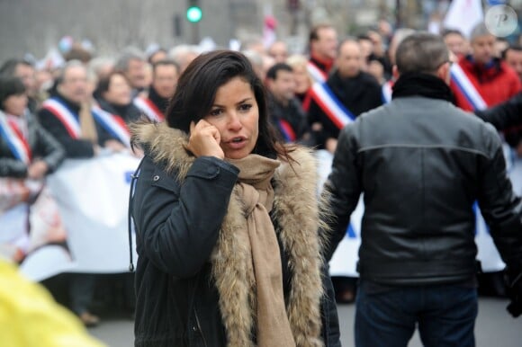 Nadia Copé, l'épouse de Jean-Francois Copé lors de la Manif pour tous à Paris le 13 janvier 2013