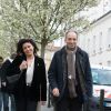 Jean-François Copé et son épouse Nadia lors du premier tour des élections municipales à Meaux, le 23 mars 2014