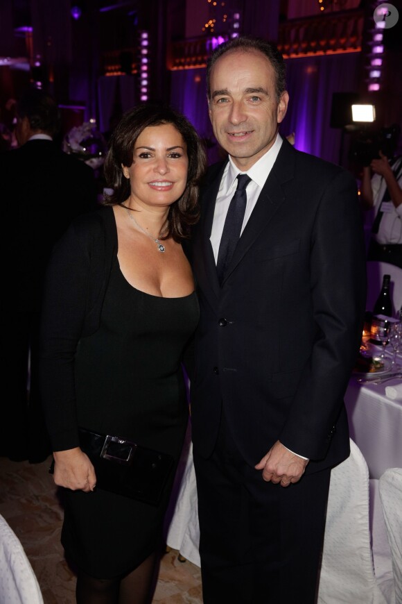 Jean-Francois Copé et son épouse Nadia aux Salons Hoche, à Paris, le 16 décembre 2013