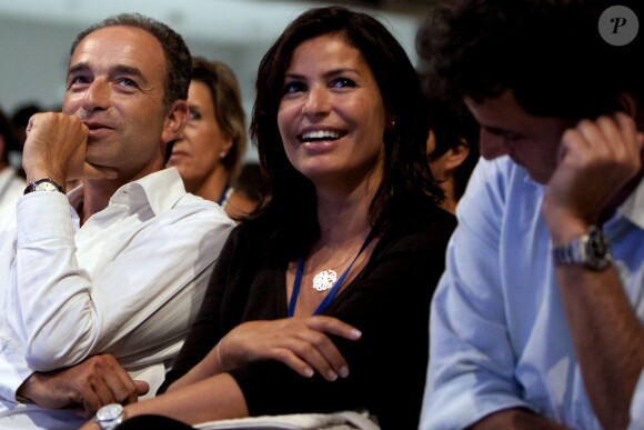 Jean-François Copé et son époux Nadia lors de l'université d'été à Marseille le 3 septembre 2011