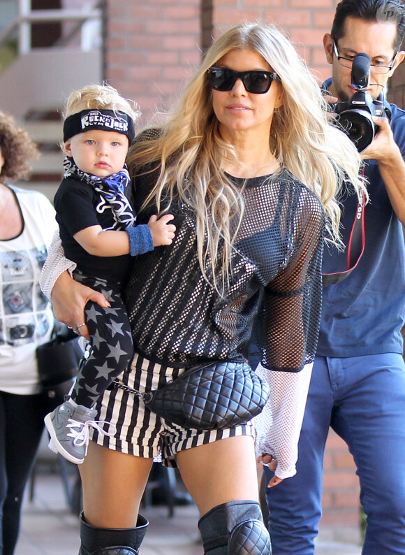 Fergie a fêté le premier anniversaire de son fils Axl à Brentwood, le 30 août 2014. 