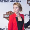 Scarlett Johansson enceinte à l'avant-première du film "Captain America" au Grand Rex à Paris, le 17 mars 2014.