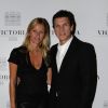 Marc Lavoine et Sarah Lavoine lors de la soirée d'ouverture du Restaurant Victoria 1836 (dont elle a signé la décoration), situé au 12 rue de Presbourg, dans le 16e arrondissement de Paris, le 4 septembre 2014.