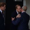 Le prince Charles avec ses fils Harry et William avant la cérémonie d'ouverture des Invictus Games à Londres le 10 septembre 2014.
