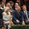 Le prince Charles et son épouse Camilla Parker Bowles avec les princes William et Harry à la cérémonie d'ouverture des Invictus Games à Londres le 10 septembre 2014. 
