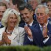 Le prince Charles et son épouse Camilla Parker Bowles (derrière eux, Frederik de Danemark) à la cérémonie d'ouverture des Invictus Games à Londres le 10 septembre 2014. 