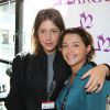Charity Day BGC 2014 - Adèle Exarchopoulos et Emma de Caunes- Courtier d'un jour pour encourager les clients à passer ce jour là le maximum d'ordres dans la salle des marchés d'Aurel BGC Rue Vivienne à Paris. Le 11 septembre 2014