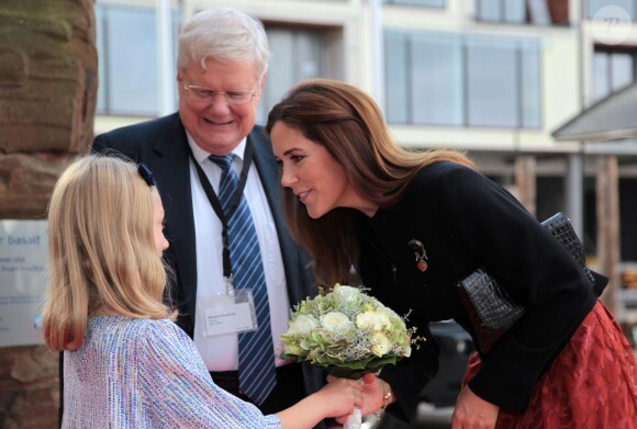 La princesse Mary de Danemark lors d'un symposium sur l'isolement des personnes âgées le 11 septembre 2014 à Copenhague, quelques heures avant le dîner de gala des 150 ans de la Croix-Rouge danoise au palais de Fredensborg.