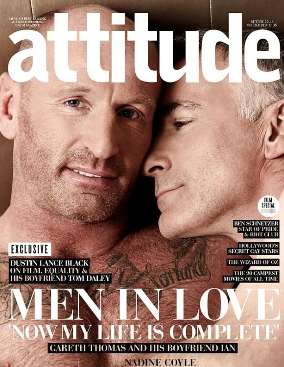 Gareth Thomas et son compagnon en couverture de Attitude octobre 2014