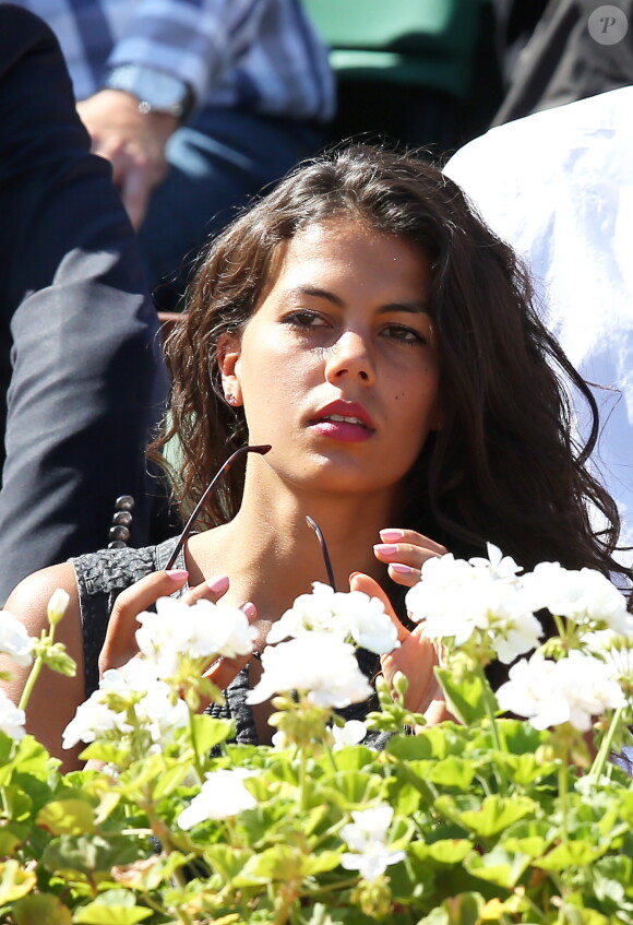 Noura, compagne de Jo-Wilfried Tsonga, à Paris le 12 septembre 2014 lors de la demi-finale de la Coupe Davis entre la France et la Republique Tchèque à Roland-Garros