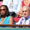 Laura Flessel et Jean Gachassin à Paris le 12 Septembre 2014 lors de la demi-finale de la Coupe Davis entre Jo-Wilfried Tsonga et Lukas Rosol à Roland-Garros.