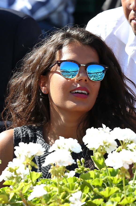 Noura, compagne de Jo-Wilfried Tsonga, à Paris le 12 septembre 2014 lors de la demi-finale de la Coupe Davis entre la France et la Republique Tchèque à Roland-Garros