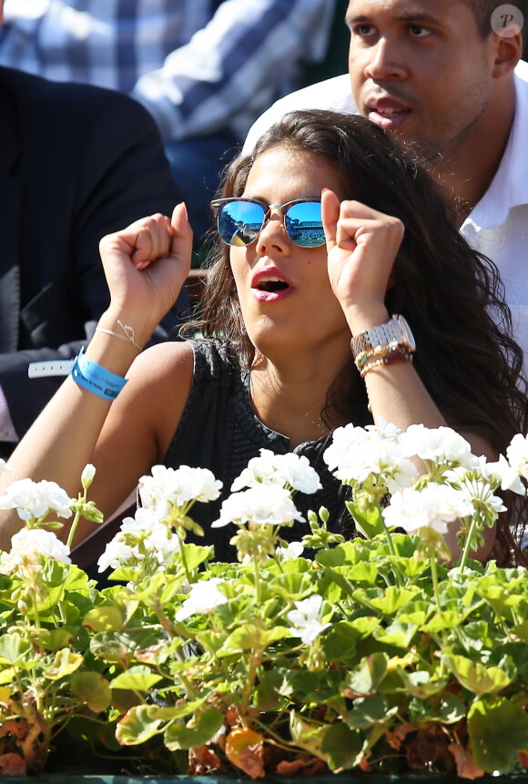 Noura, compagne de Jo-Wilfried Tsonga, à Paris le 12 septembre 2014 lors de la demi-finale de la Coupe Davis entre la France et la Republique Tchèque à Roland-Garros