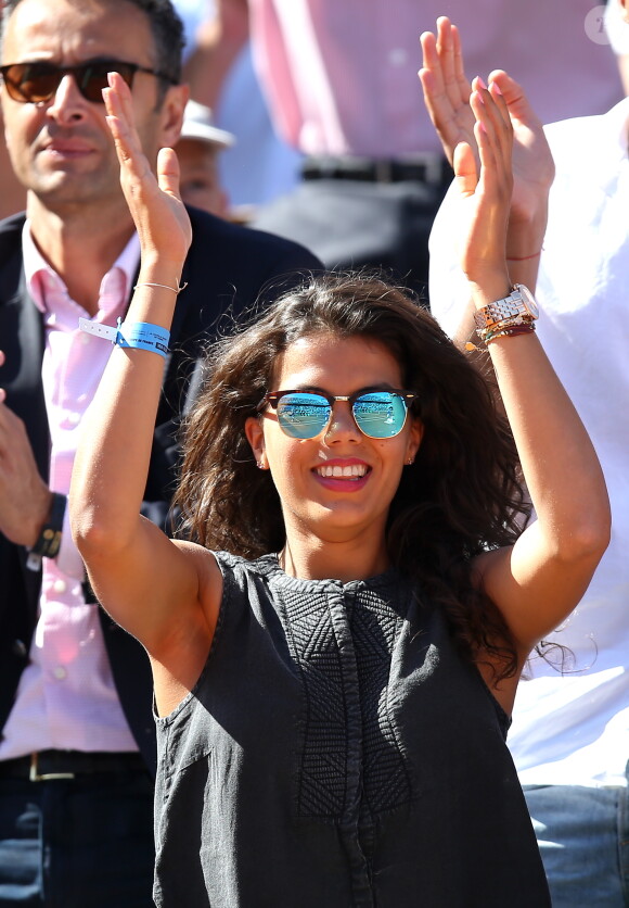 Noura, compagne de Jo-Wilfried Tsonga, à Paris le 12 septembre 2014 lors de la demi-finale de la Coupe Davis entre la France et la Republique Tchèque à Roland-Garros