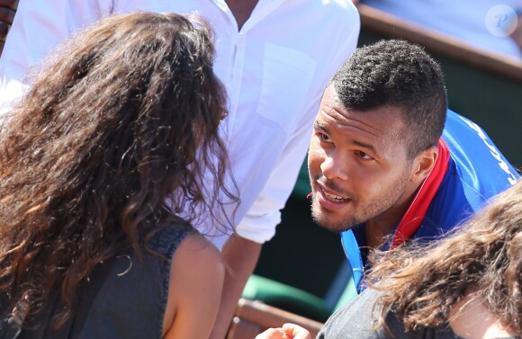 Noura, compagne de Jo-Wilfried Tsonga, à Paris le 12 septembre 2014 après la demi-finale de la Coupe Davis entre la France et la Republique Tchèque à Roland-Garros