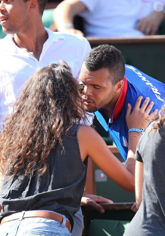 Noura, compagne de Jo-Wilfried Tsonga, à Paris le 12 septembre 2014 après la demi-finale de la Coupe Davis entre la France et la Republique Tchèque à Roland-Garros