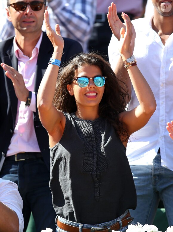 Noura, compagne de Jo-Wilfried Tsonga, à Paris le 12 septembre 2014 lors de la demi-finale de la Coupe Davis entre la France et la Republique Tchèque à Roland-Garros