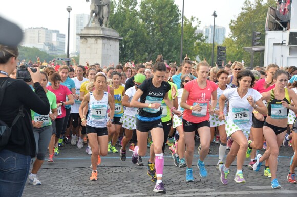 La course La Parisienne 2014 pour la lutte contre le cancer, au Champs de Mars à Paris, le 14 septembre 2014