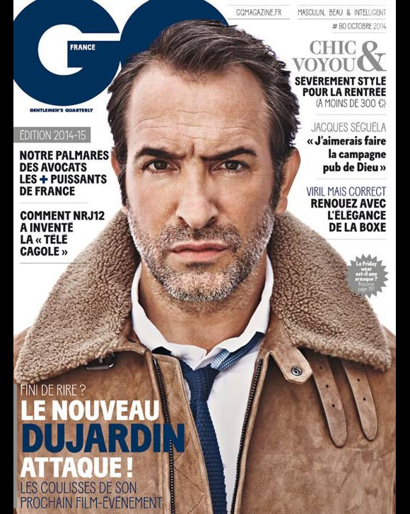 Jean Dujardin en couverture de GQ, numéro d'octobre 2014.