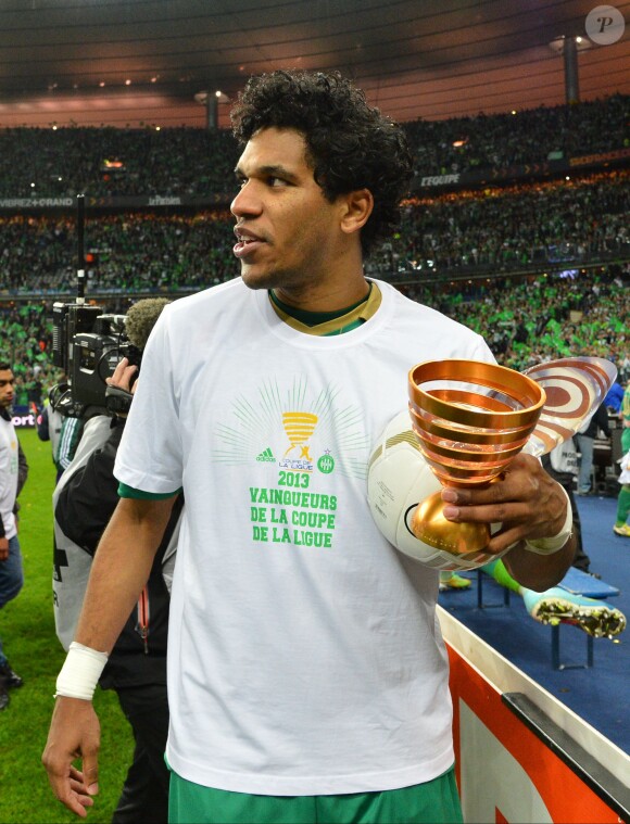 Brandao après la finale de la Coupe de la Ligue opposant l'AS Saint-Etienne au Stade Rennais, au Stade de France à saint-Denis, le 20 avril 2013