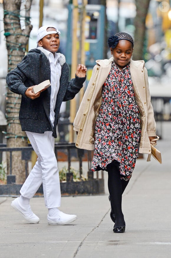 Mercy James et David Banda dans les rues de New York, le 23 mars 2014