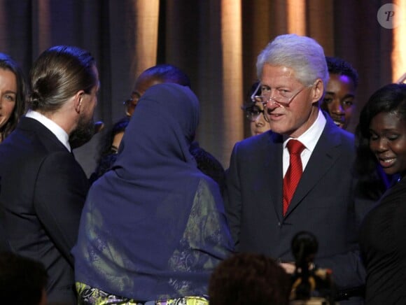 Leonardo DiCaprio, Bill Clinton à la 8e soirée annuelle "Clinton Global Citizen Awards And CGCA" à New York, le 21 septembre 2014.