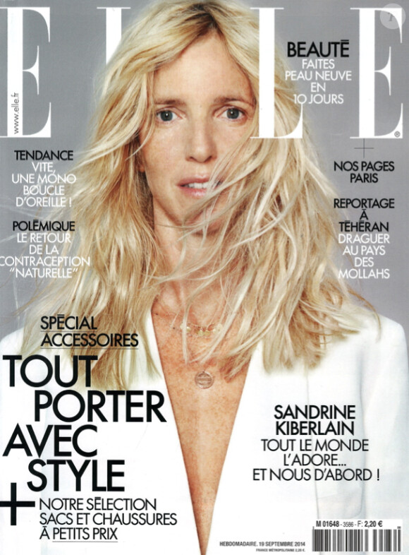 Sandrine Kiberlain en couverture du magazine Elle du 19 septembre 2014