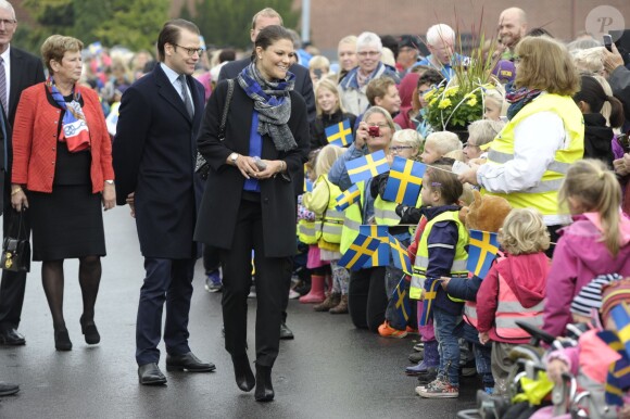 La princesse Victoria et le prince Daniel de Suède en visite à Glimakra, dans la municipalité d'Östra Göinge, le 24 septembre 2014