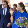 La princesse Victoria et le prince Daniel de Suède lors de leur visite à Ostra Göinge, le 24 septembre 2014.