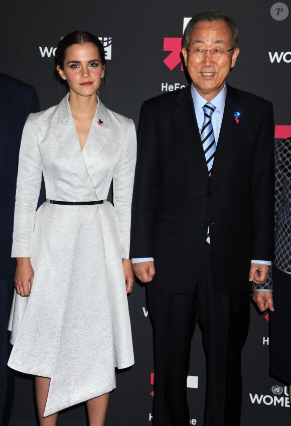 Emma Watson et Ban Ki-moon à New York le 20 septembre 2014.