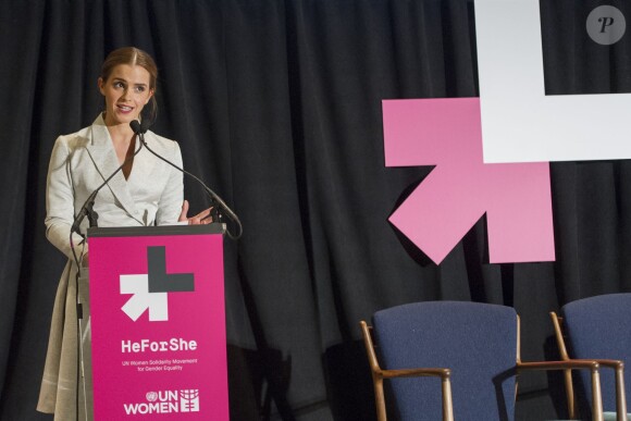 Emma Watson parle du droit des femmes à l'ONU le 20 septembre 2014. 
