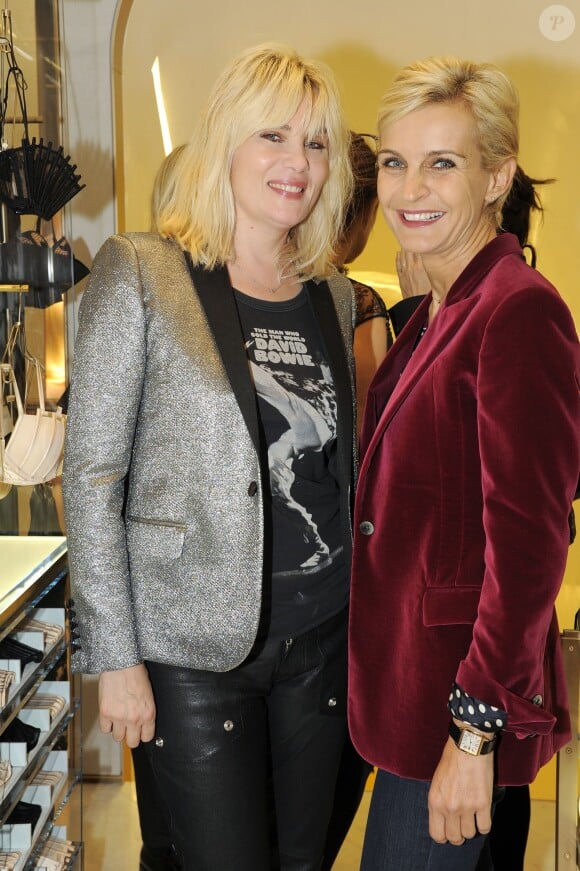 Emmanuelle Seigner et Melita Toscan du Plantier à l'inauguration de la nouvelle boutique parisienne La Perla le 24 septembre 2014