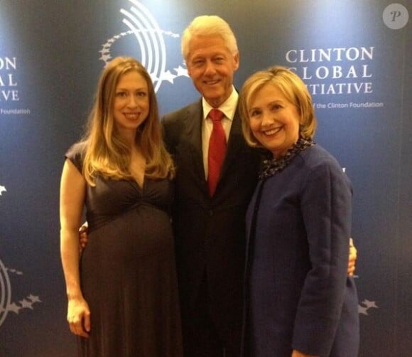 Chelsea Clinton, Hillary Clinton et Bill Clinton à New York, le 22 septembre 2014