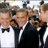 Matt Damon, George Clooney et Brad Pitt lors du Festival de Cannes 2007