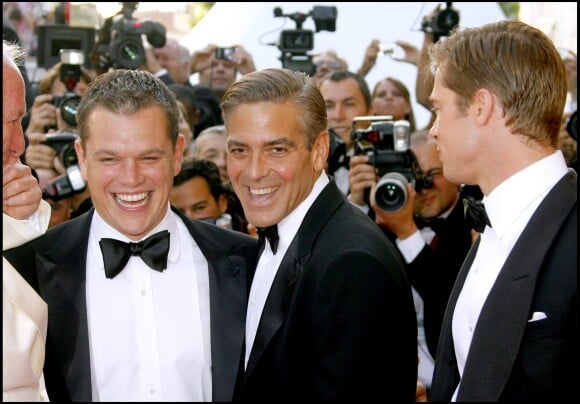 Matt Damon, George Clooney et Brad Pitt lors du Festival de Cannes 2007