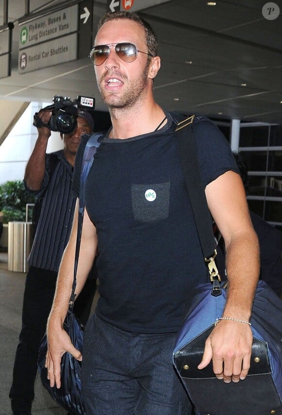 Chris Martin arrive à Los Angeles, le 6 septembre 2014.